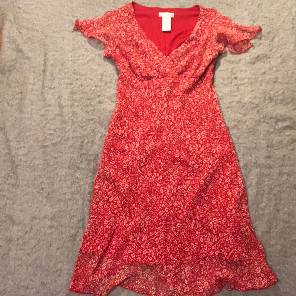 Red and white dress